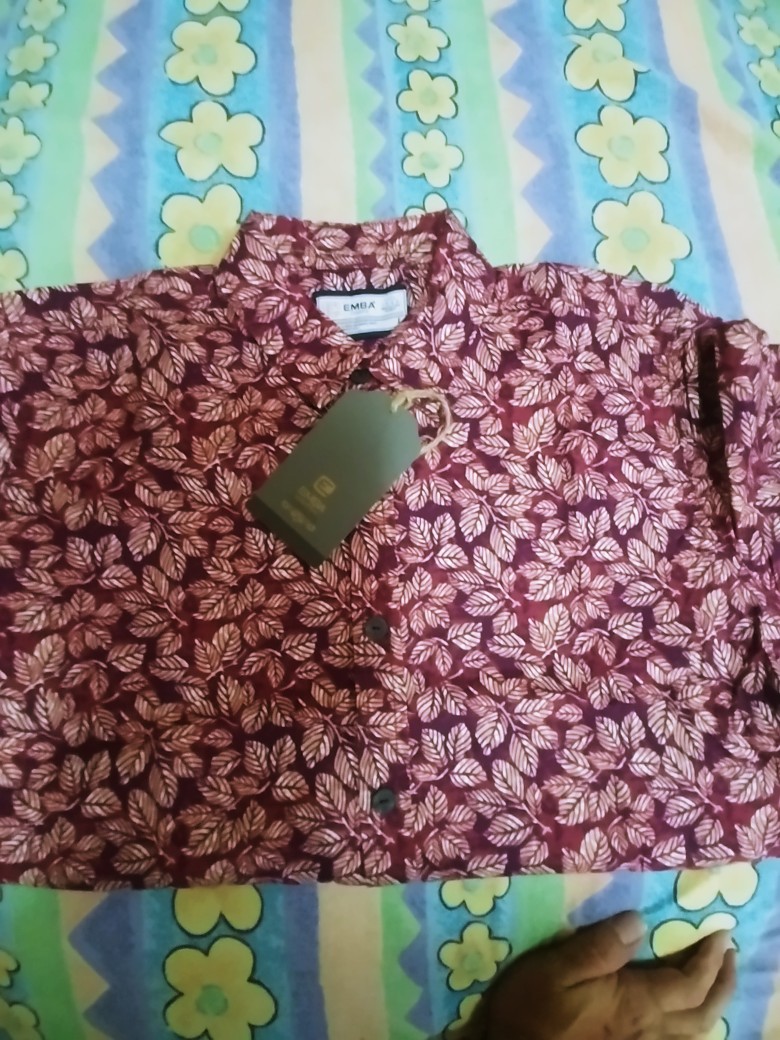 Kemeja Pria Emba Classic Original Lengan Pendek Nixon Red