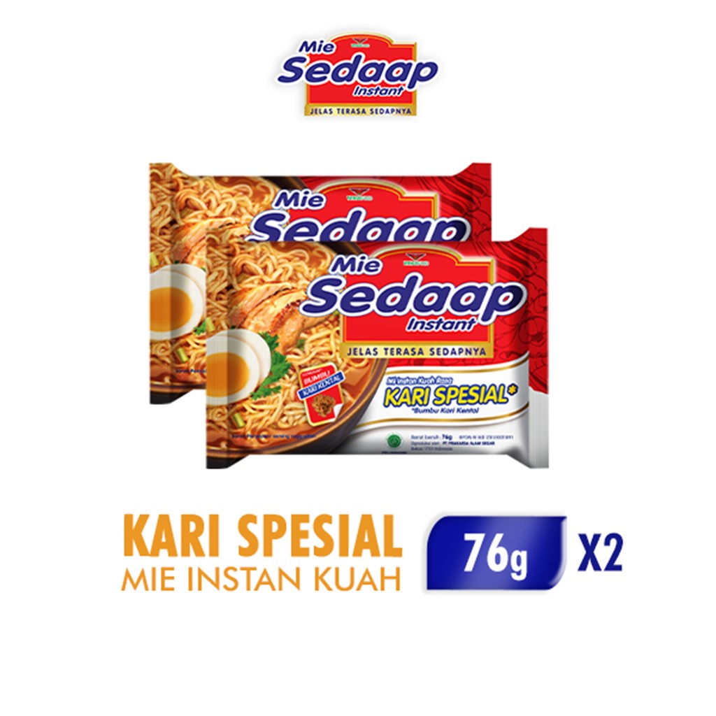 

Sedaap Mie Instan Kari Kental Special Bag 75 gr x2
