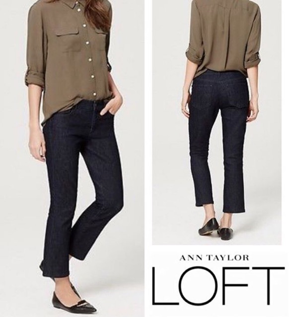 LOFT modern crop jeans (dark rinse blue)