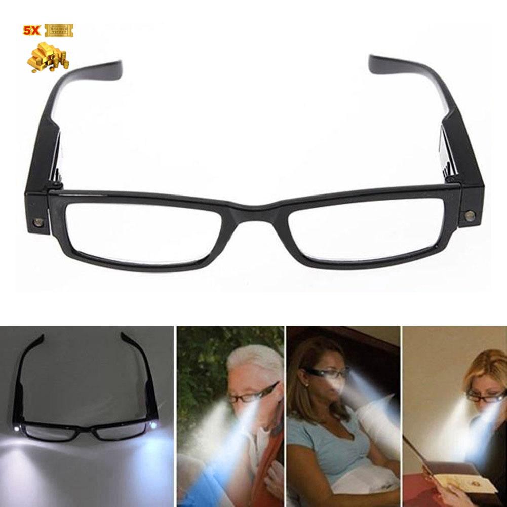  Kacamata  Baca  Bulat Kamar Tidur dengan Lampu LED Hitam 