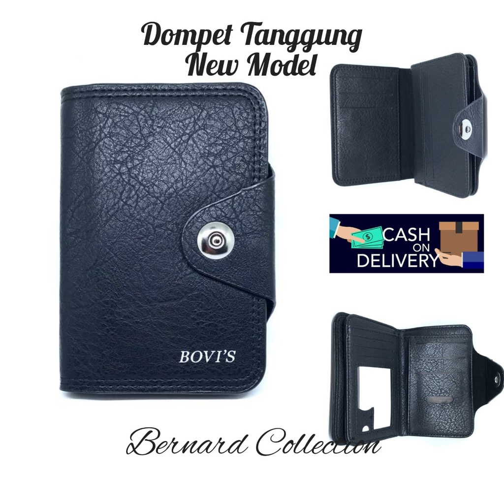 Dompet Pria Dompet Laki2 Dompet Tanggung Kancing Magnit Bahan PU Leather Brudu