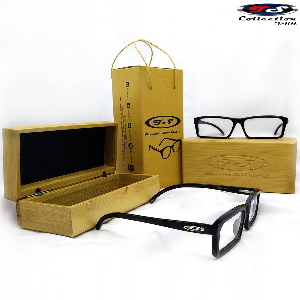 Horn Glasses Frame Kacamata Pria Wanita Branded-TS