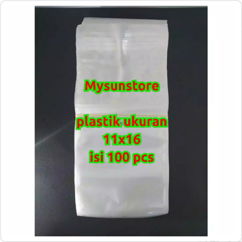 Plastik Klip 11x16 cm Aksesoris / Ziplock Zipper / Zip Lock 11 x 16 cm Isi 100pcs Mysunstore