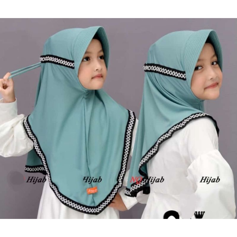 jilbab anak serut pikot silang 3-5thn