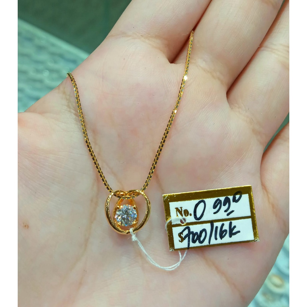 Liontin Pendant Emas Zircon Love Kadar 70% 0.99 Gram (Tanpa Kalung)