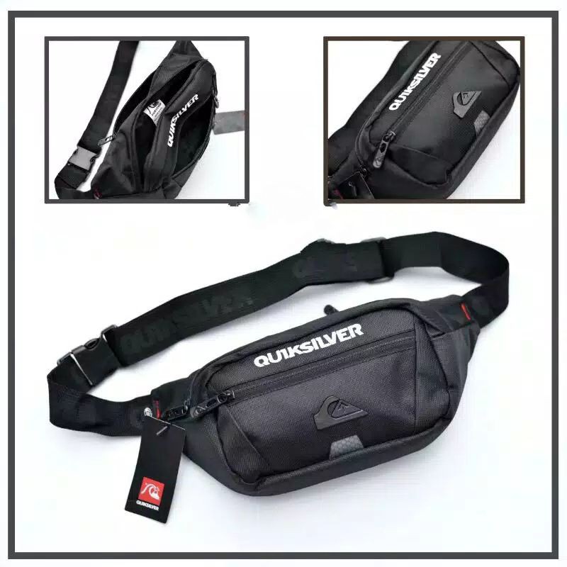 TAS QUICKSILVER WAISTBAG QUICKSILVER TAS SELEMPANG QUICKSILVER PREMIUM LOGO BESI