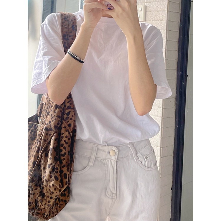 Kaos Putih Lengan Pendek Wanita T-shirt Korean Style Atasan Oversize