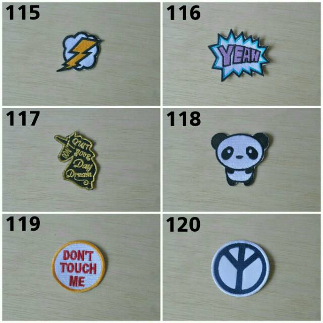 bordir patch / grosir patch / bordiran / Petir, yeah, phoenix, panda, peace patch