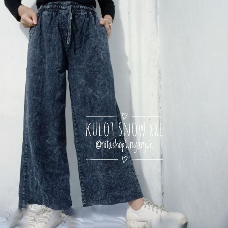 Celana Kulot Jeans Wanita Super Jumbo BB 40-g Size L-5XL/Celana Wanita Jeans Super Jumbo  ▫ WLF.25Au
