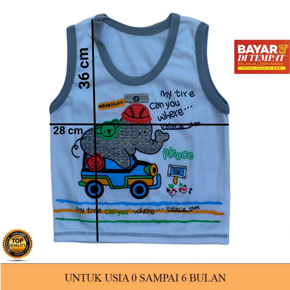 Setelan Baju Putung Bayi Laki-laki size 0-6 Bulan MOTIF GAJAH