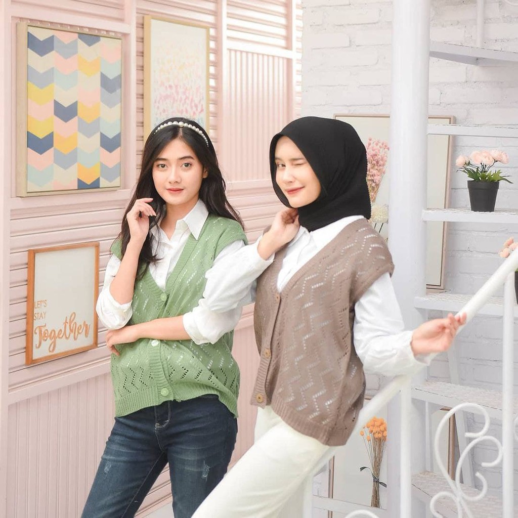 Nara Grosir - Zigzag Vest | Fashion Terkini | Sweater Termurah