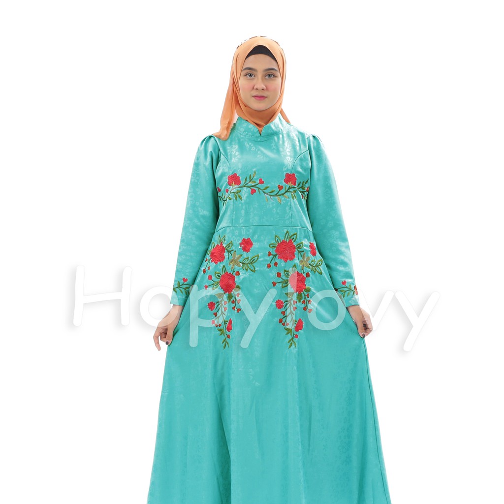 HOPYLOVY - Maxi Dress Wanita bahan Baloteli Embos Ayana