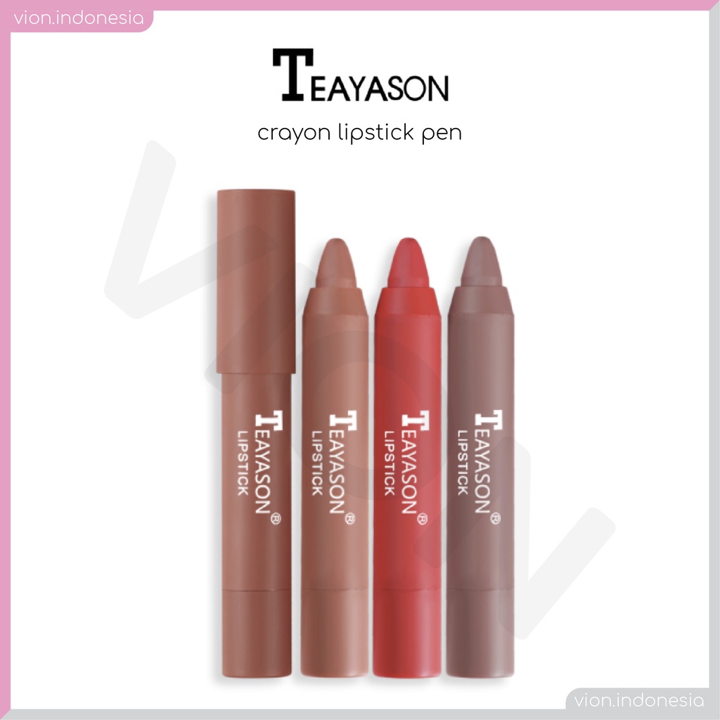 TEAYASON Crayon Lipstick Non Stick Waterproof Tahan Air Matte Makeup Kosmetik Original TE001