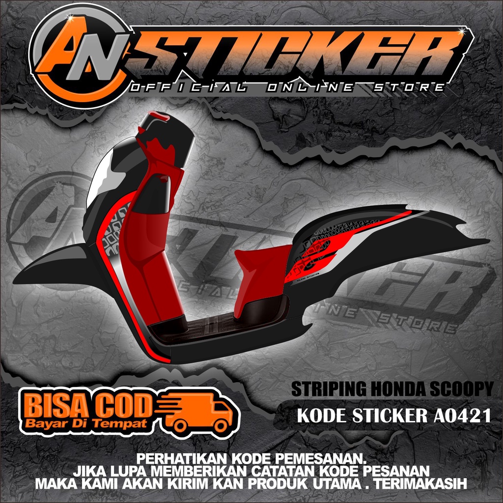 STRIPING SCOOPY VARIASI ORIGINAL SUDAH LAMINASI