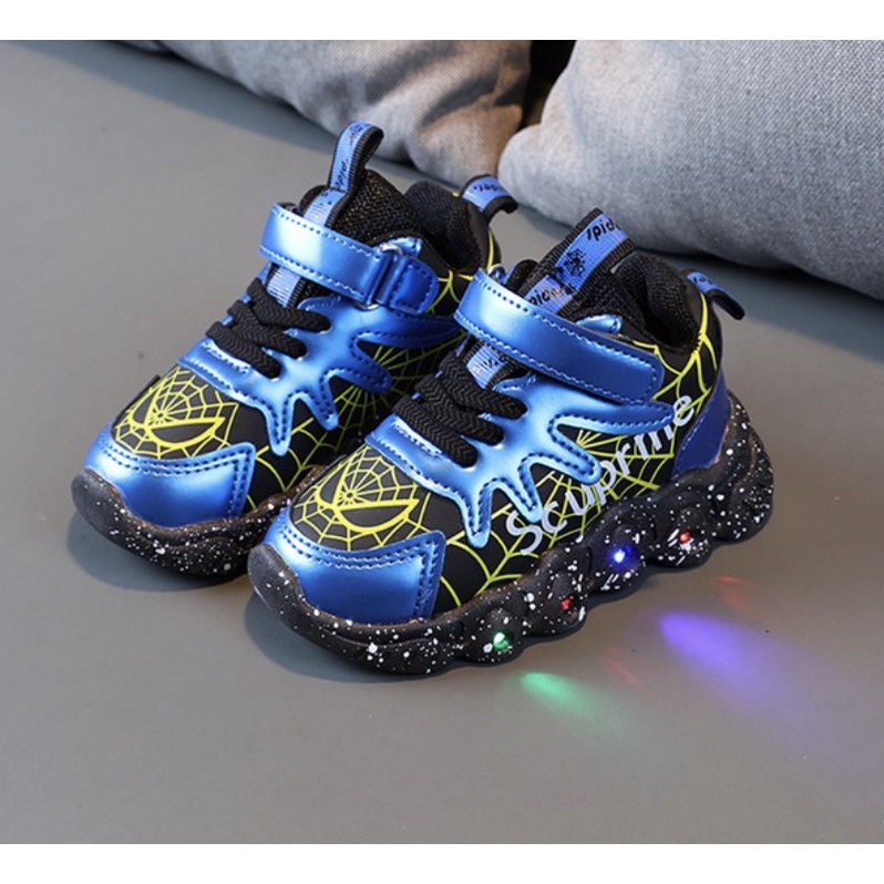 babyfit SPIDER SUPREM sepatu lampu LED anak sneakers import sepatu sekolah thp-825