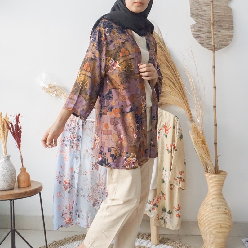 OUTER BUNGA / CARDIGAN BUNGA / BAJU PANTAI / OUTFIT PANTAI / OUTER FLORAL / OUTER