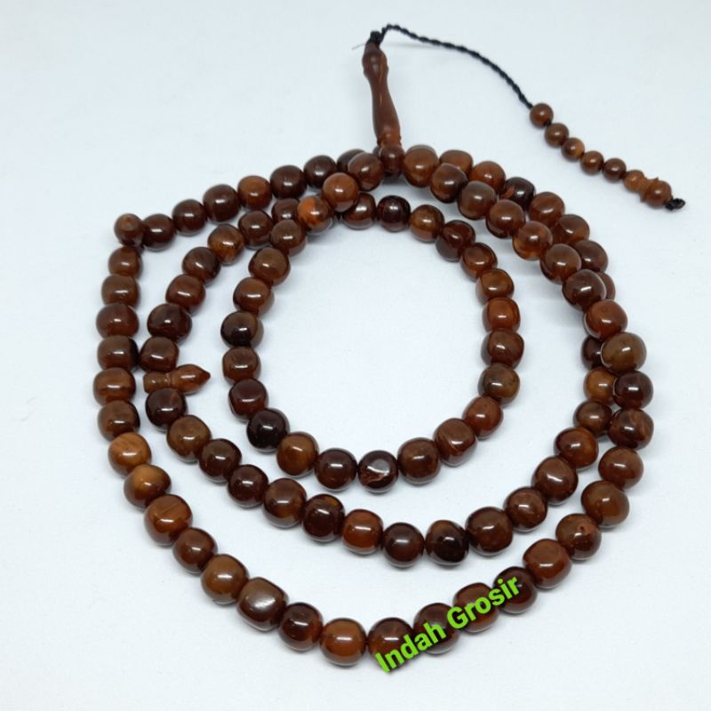 tasbih kaoka coklat 8mm polos 99butir