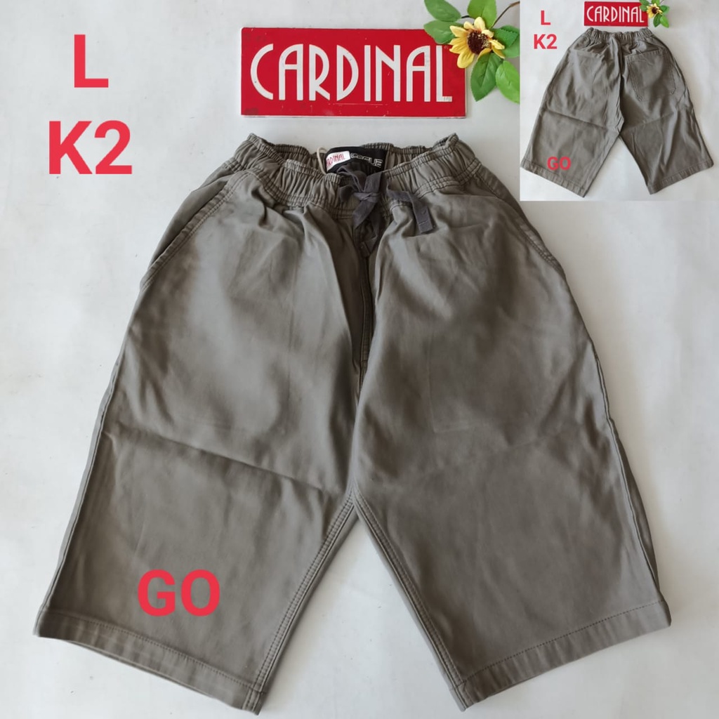 gof M-L CARDINAL CELANA PENDEK KARET KOLOR Katun Casual Soft Jeans Murah Bagus Santai Original