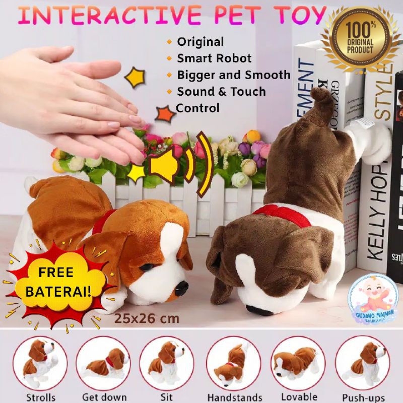 Seperti Anjing Asli! Mainan Robot Boneka Anjing  Super Pintar Gerak dan Bunyi