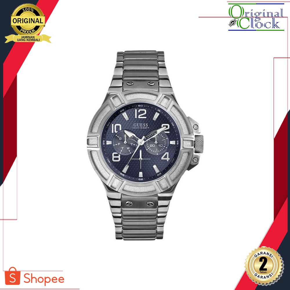 JAM TANGAN PRIA WANITA | RANTAI | KULIT | KARET | MURAH | PRIA GU3SS ORIGINAL W0218G2 ALL STAINLESS 