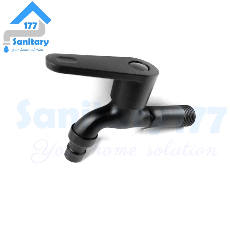 Kran air Taman HITAM Stainless Minimalis Murah BRC-Keran air tembok faucet Black wall stenlis kran wudhu cuci