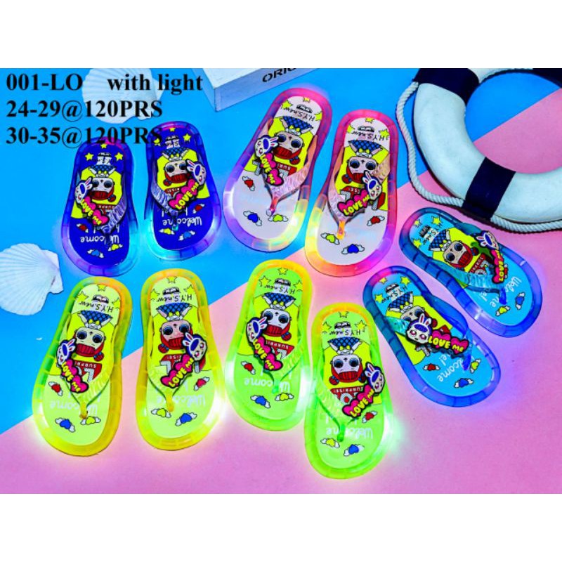 Sandal anak jelly lampu LED cewek & Cowok