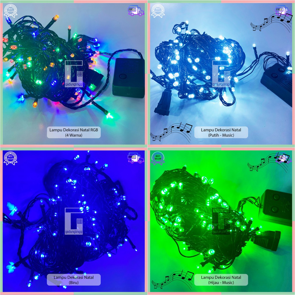 Lampu Hias Hiasan Led Tumblr Tumbler Tambler Natal Ada Suara Musik Music Lagu Warna Warni Merah Kuning Warm White Hijau Biru Kelap Kelip Kerlap Kerlip Kedap Kedip 10 Meter 100lampu 100 Led 10 Meter Christmas Xmas Tree Decor Decoration Lights Murah Outdoor