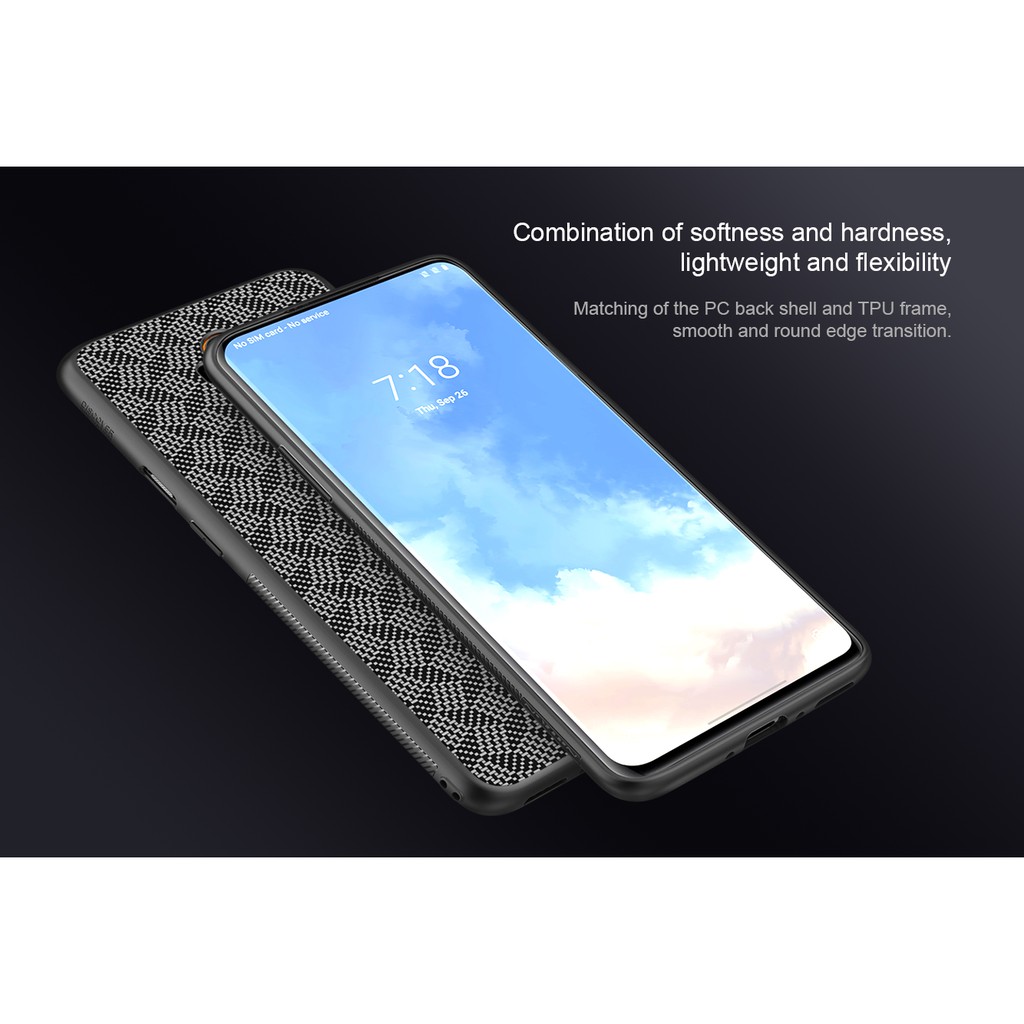 Hard Case Oneplus 7T Pro Nillkin Synthetic Fiber Plaid Casing Original