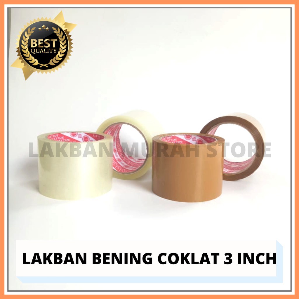 

LAKBAN BENING COKLAT 3" INCH 72MM 72 YARD ISOLASI MURAH SETARA DAIMARU