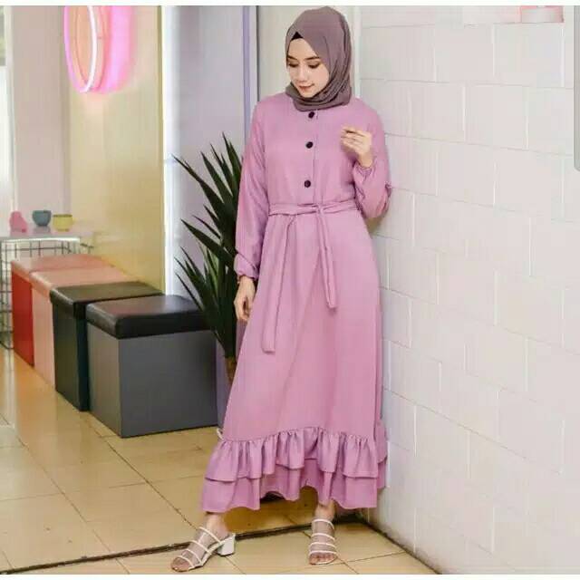 CINDY DRESS MOSCREPE PREMIUM | GAMIS DOUBLE REMPEL | GAMIS SYARI MUSLIM BUSUI FRIENDLY (1KG MUAT 3PC