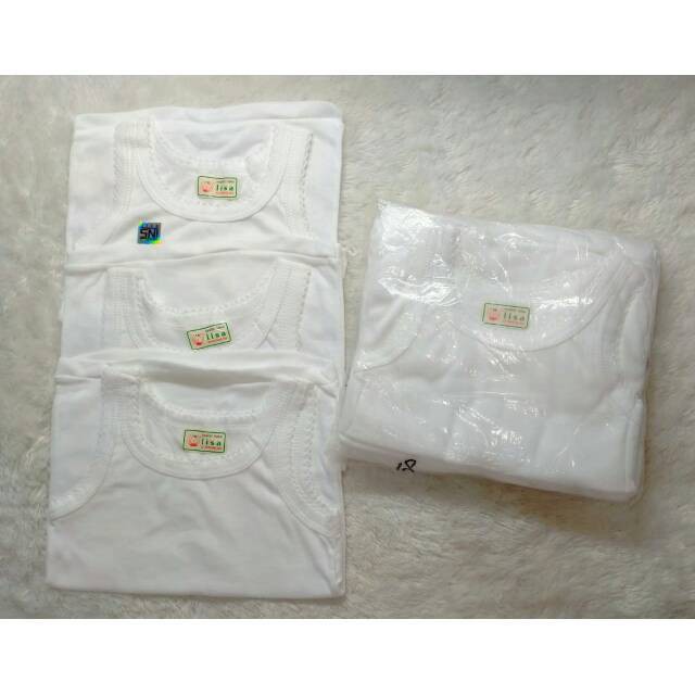 3 Pcs Singlet Anak Lisa Katun | Kaos Dalam Bayi Unisex Pakaian | Sguna 1 2 3 4 5 6 7 8 9 10 11 12 Bulan Tahun | Grosir