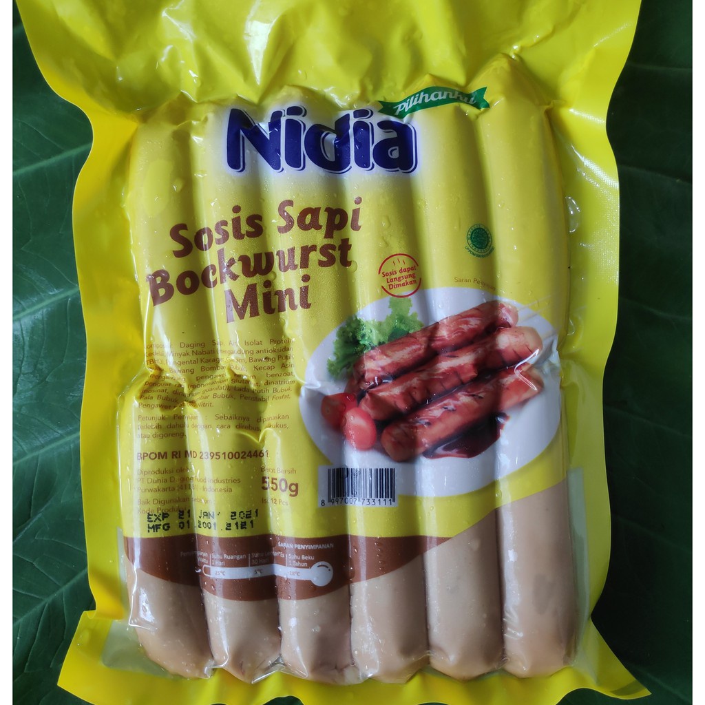 

NIDIA SOSIS SAPI BOCKWURST MINI 550 GR Berasa daging nya..isi 12 pcs