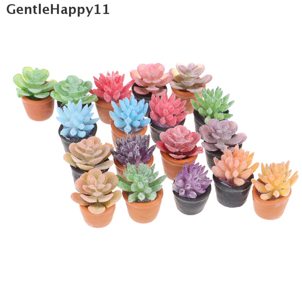 Gentlehappy 5pcs / Set Miniatur Pot Tanaman Sukulen Skala 1: 12 Untuk Aksesoris Rumah Boneka