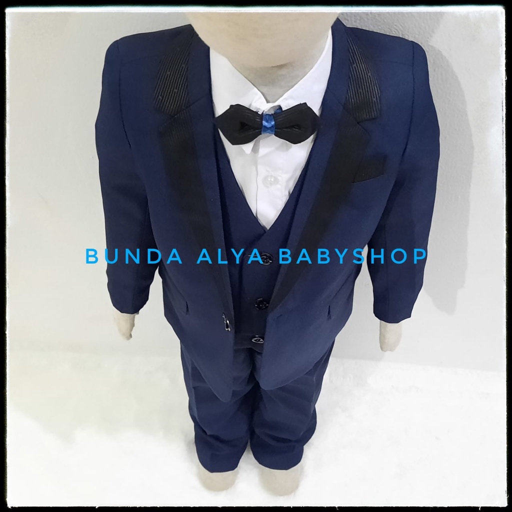 Set Jas Pesta Anak Laki NAVY Lengkap Size 1 2 3 9 10 Tahun Premium 8in1