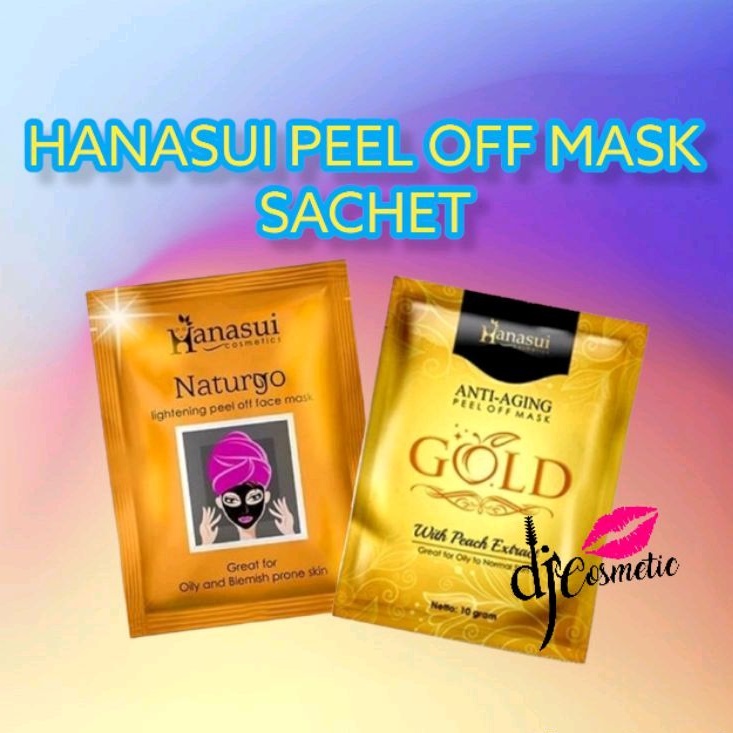 [Saset 10gr] Hanasui Naturgo Lightening | Anti Aging Peel Off Mask | Masker Lumpur Sachet (BLACK / GOLD)