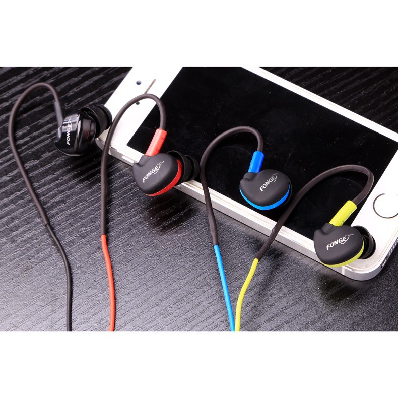 Earphone Sport Stereo Bass Waterproof dengan Microphone - Black