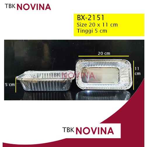 BX-2151 ALUMINIUM FOIL KOTAK WADAH CUP ROTI CAKE PAI MENTAI MACARONI SPAGHETI LASAGNA PASTEL TUTUP