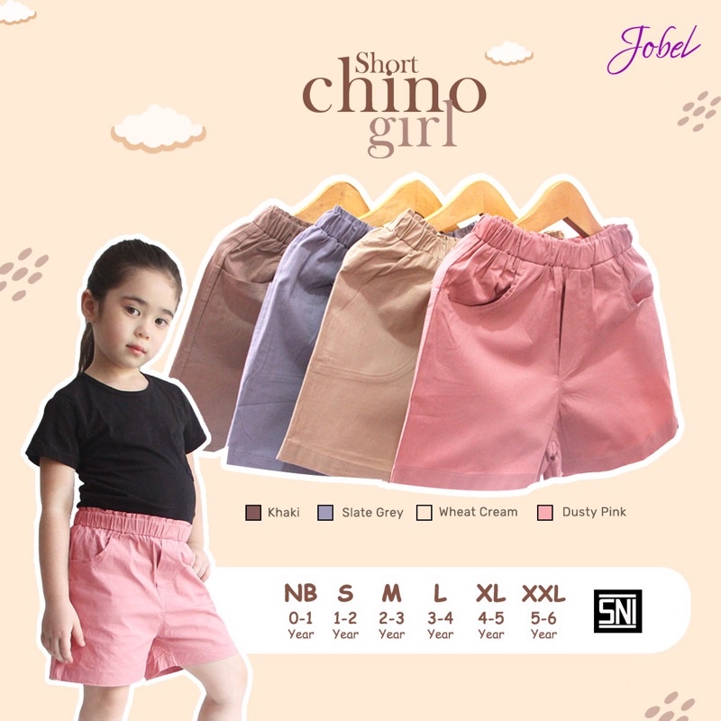 Jobel 0-12 Tahun Celana Chino Anak Perempuan Shorts Chino Girl edition Chinos x Zebe CBKS