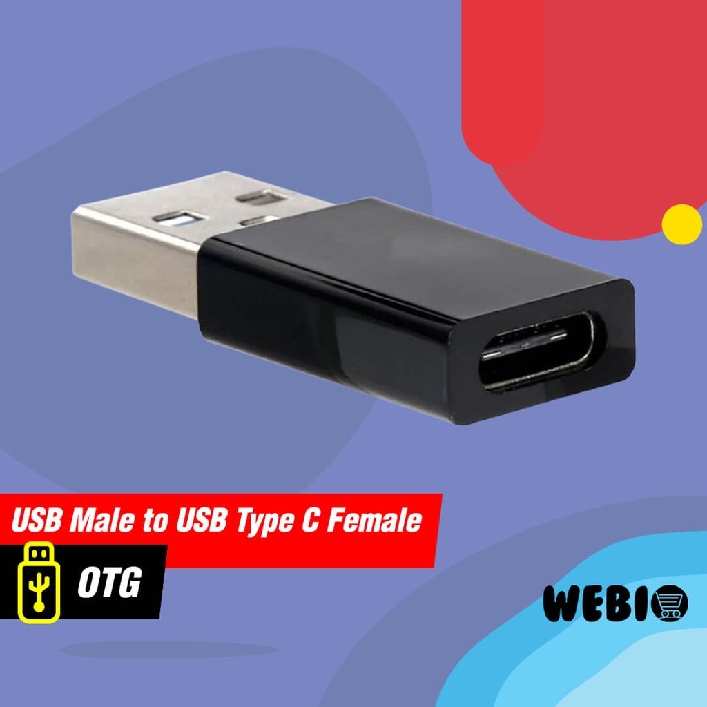 Converter OTG USB Male To Type C Female Mini Plug Connector Adapter Garansi 1 Bulan Bahan Metal