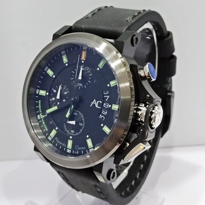 [Free Baterai] JAM TANGAN PRIA ALEXANDRE CHRISTIE AC 9200 NIGHT VISION LEATHER ORIGINAL GARANSI RESMI 1 TAHUN