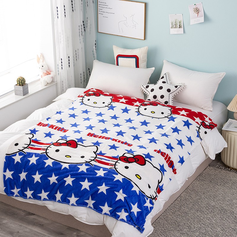 COD - HK - Selimut Karakter Bulu Halus Jumbo 150x200cm - Selimut Jumbo Doraemon Import-Hellokitty Bintang