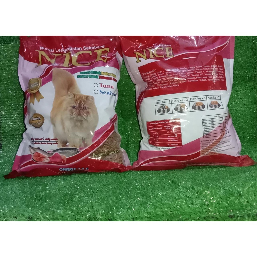 Pakan dryfood kucing merek nice