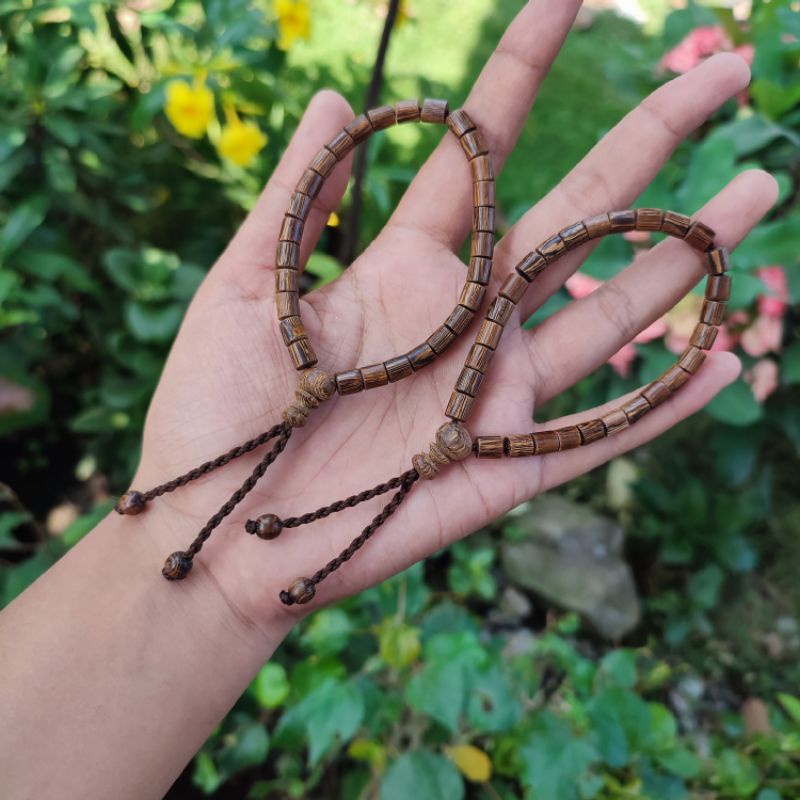 Gelang Kayu Johar Size 6mm Motif Tabung _Gelang Pria Dan Wanita