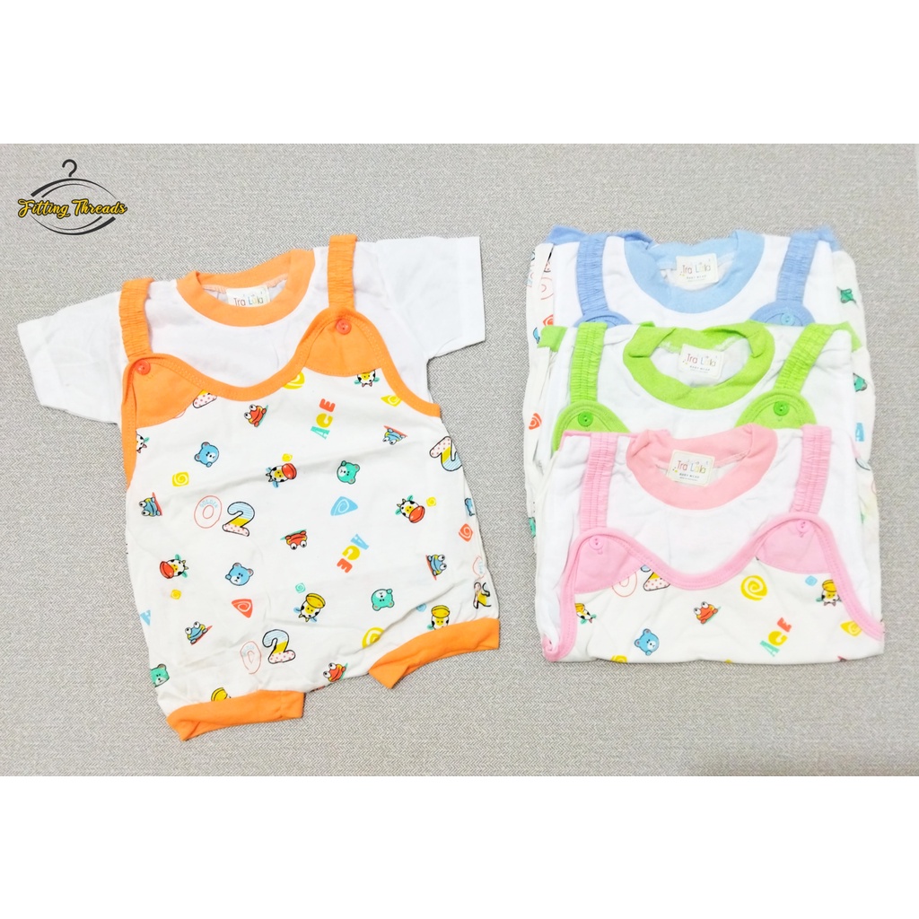 Setelan Baju Bayi Overall Lengan Pendek / Stelan Baju Kodok / Jumper Bayi Newborn 1 2 3 4 5 6 7 8 9 Bulan TRALALA