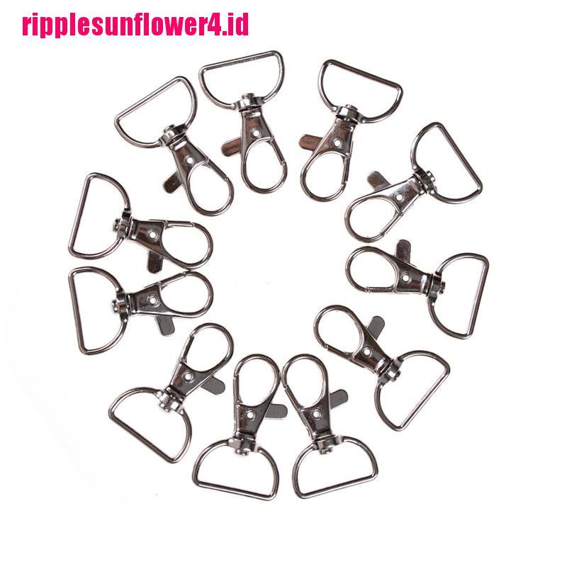 10pcs / set Gantungan Kunci Bahan Metal Warna Silver