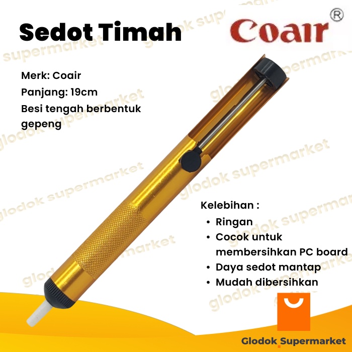 Sedot Timah Coair CH135A Desoldering Pump CH-135a Penyedot Timah Panjang 19cm