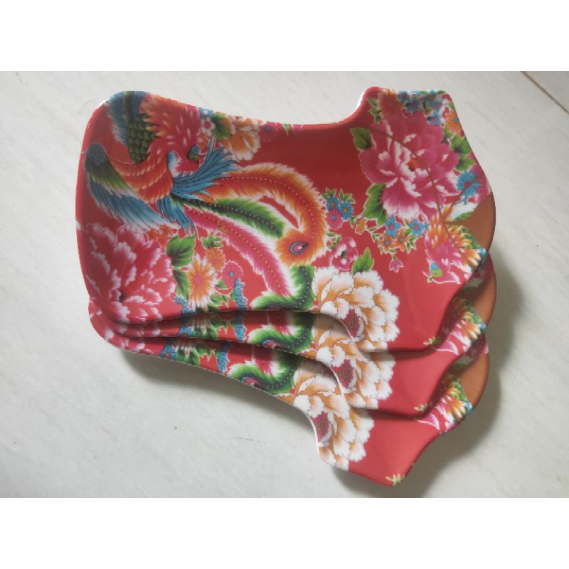 (3pc) piring lepek motif baju piring dimsum melamin piring dessert piring kue unik