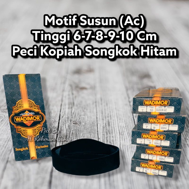 Peci Hitam Wadimor Tinggi 6 7 8 9 10 Cm Susun Wadimor Original Exclusive