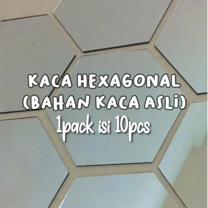 Kaca Aesthetic (KACA ASLI) | Kaca Hexagonal | Hexagonal Mirror
