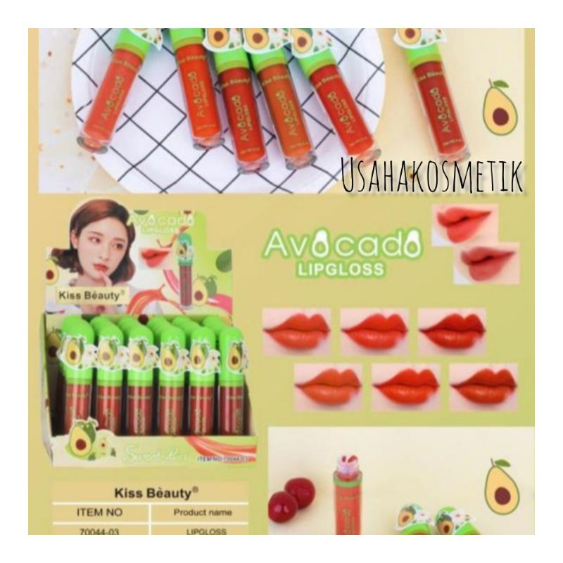 [6PCS ] LIP GLOSS KISS BEAUTY AVOCADO NO.